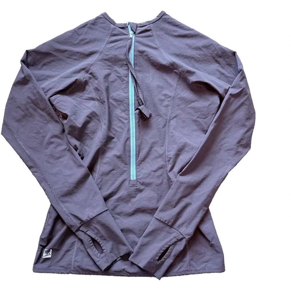 Vintage Solumbra 3/4 zip Pullover Womens XS Black Nylon Spandex Sun Protection - Picture 3 of 11